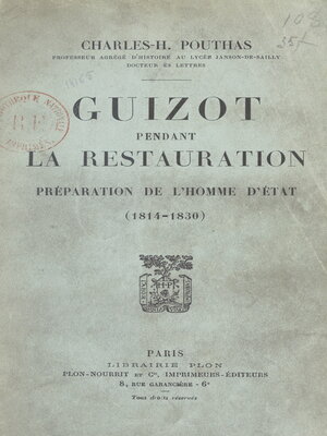 cover image of Guizot pendant la Restauration